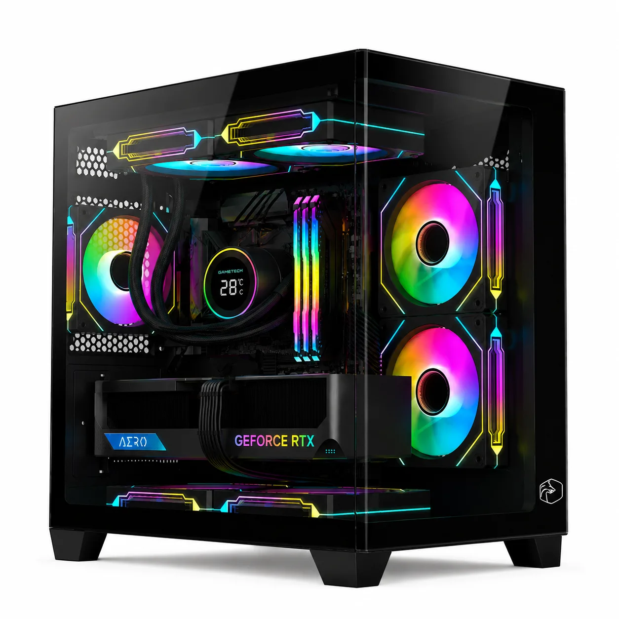 Gametech Small Prime Kumandalı Argb 5X120MM Fanlı Matx Bilgisayar Kasası Siyah
