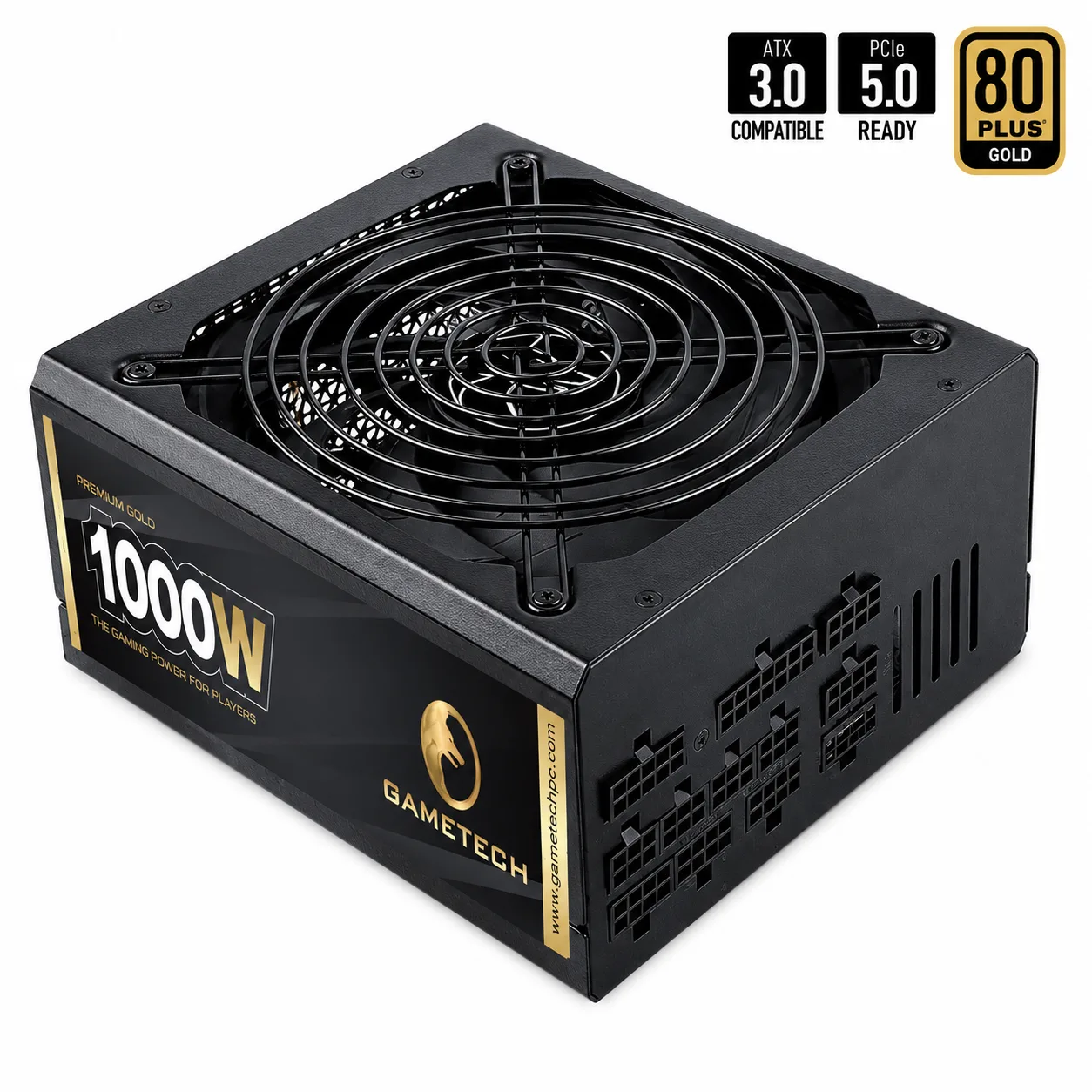 GAMETECH GTP-1000 1000W 80+ GOLD FULL MODULER PCI-E 5.0 PROFESYONEL POWER SUPPLY PC GÜÇ KAYNAĞI