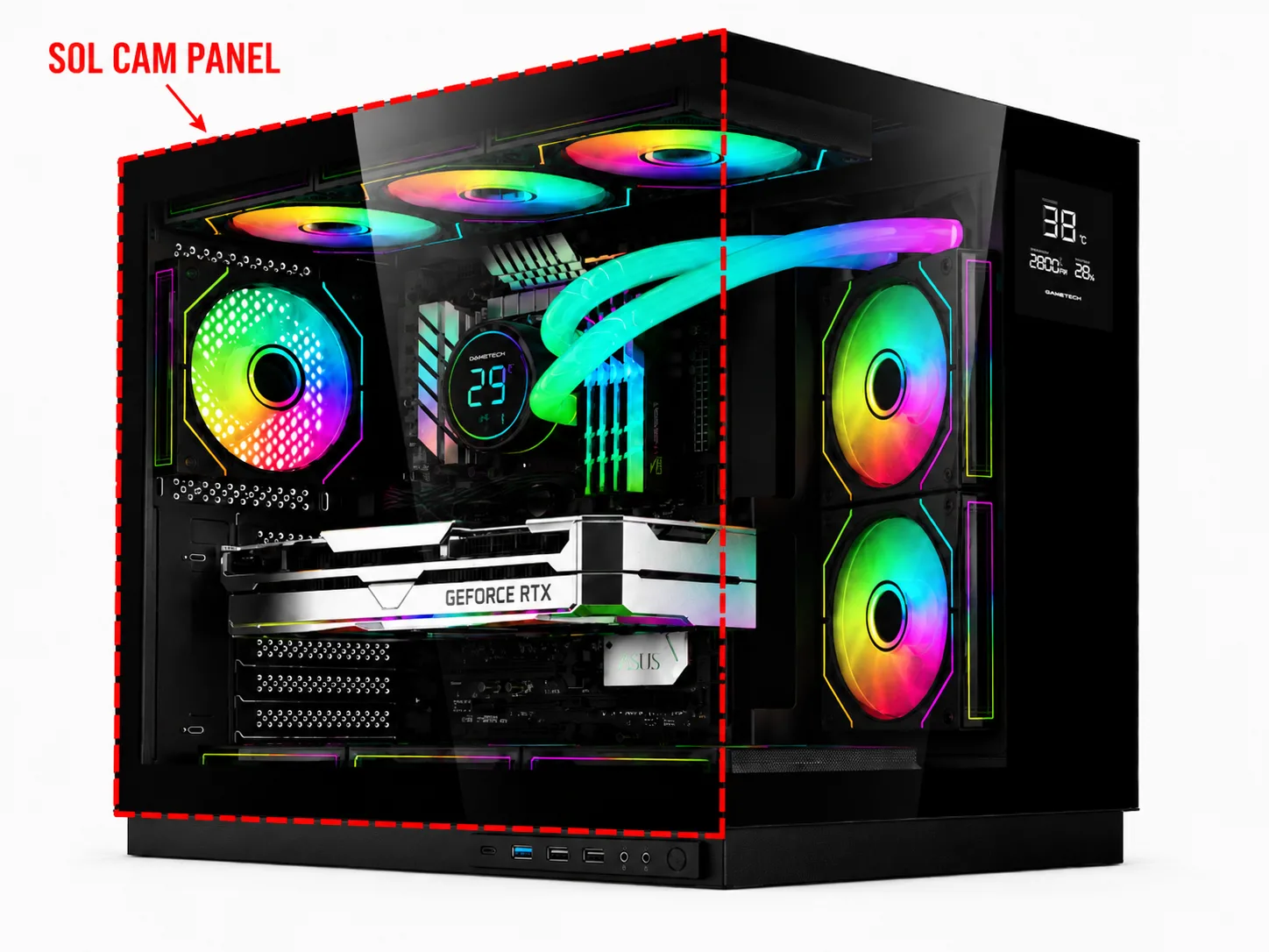 GAMETECH GRAND SİYAH YAN CAM
