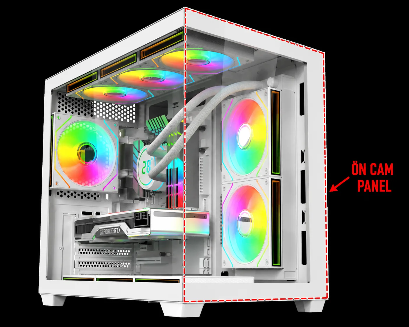 GAMETECH LARGE BEYAZ ÖN CAM