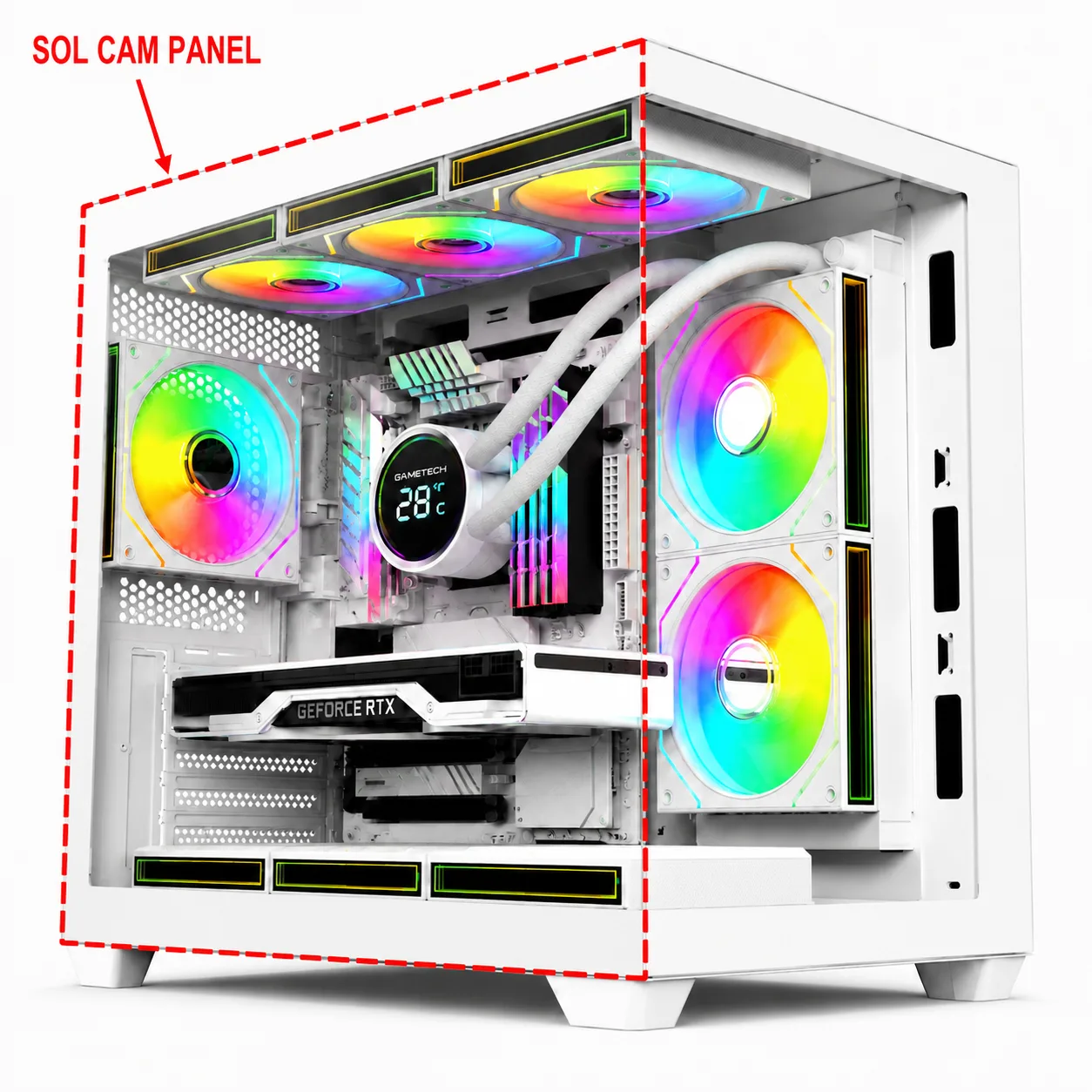 GAMETECH LARGE BEYAZ YAN CAM