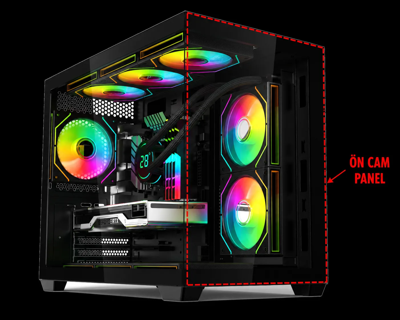 GAMETECH LARGE SİYAH ÖN CAM