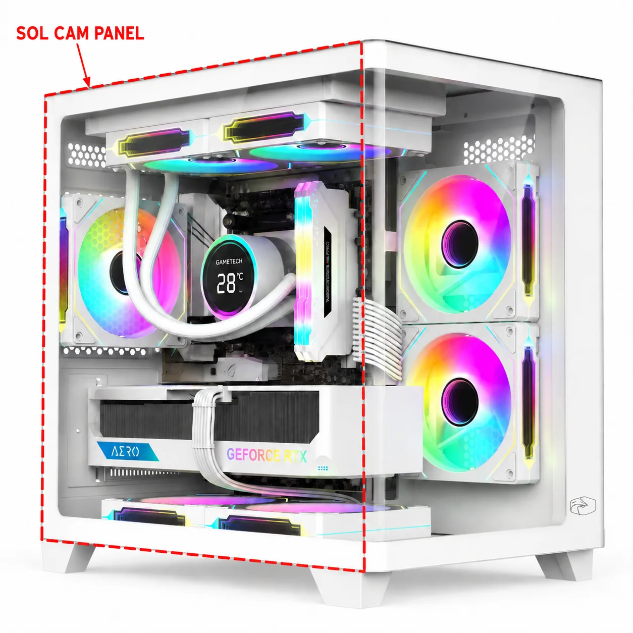 GAMETECH SMALL PRİME BEYAZ YAN CAM